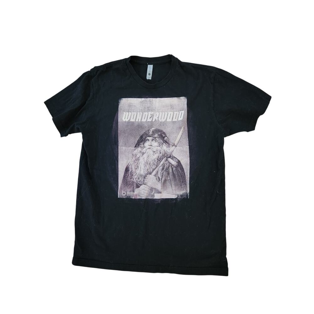 Wonderwood Graphic Tee Black Wizard Print Next Level Shirt Size M